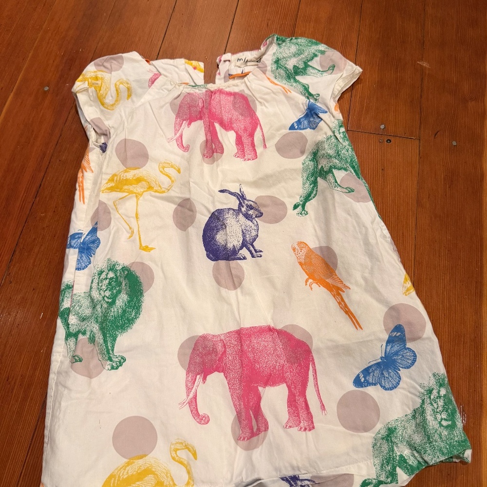 Mini Boden Girls Animal Print Dress Size 2-3Y - Picture 6 of 7